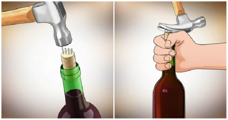 как открыть вино без штопора девушке